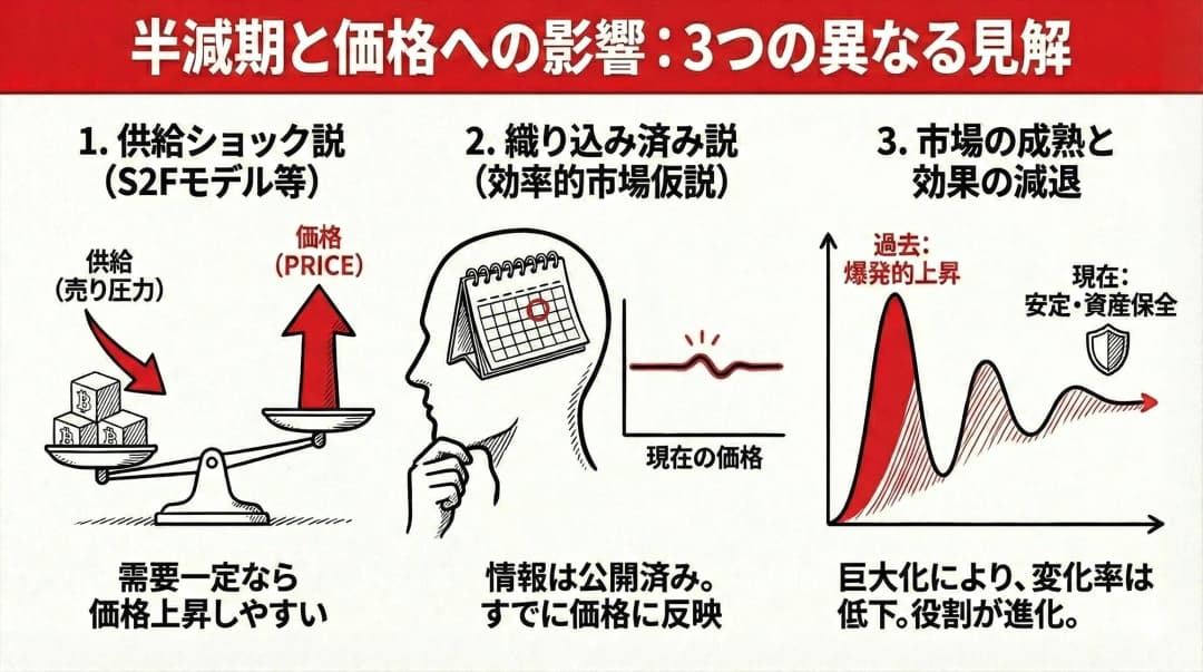 半減期が価格に与える影響:議論の分かれる見解